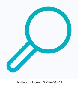 Icono de interfaz de Web de lente de lupa, ícono de degradado lineal aislado.