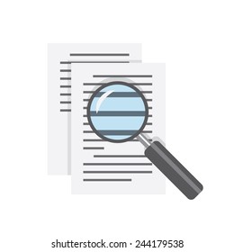 magnifier glass over document and drop shadow