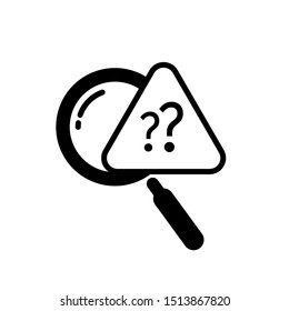 Magnifier glass with question mark and ask sign icon vector logo template clean and simple design