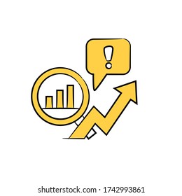 magnifier glass scanning data chart for data analysis concept