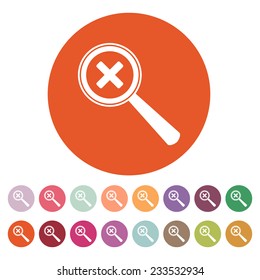 The Magnifier Glass. Search icons. Vector. Set