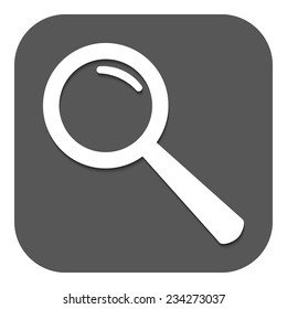 The Magnifier Glass. Search icons. Vector. Gray
