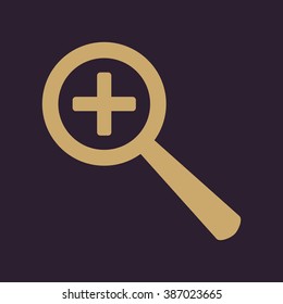 The Magnifier Glass. Search icons. Vector Flat