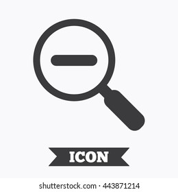 Magnifier glass sign icon. Zoom tool button. Navigation search symbol. Graphic design element. Flat find symbol on white background. Vector