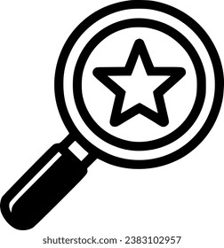 Magnifier glass with star vector icon. Favorite sign mobile, symbol, vector, art