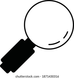 magnifier and glass Vector Icon 