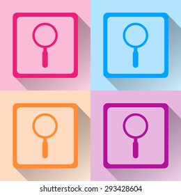 Magnifier Glass and Zoom icons set great for any use. Vector EPS10.