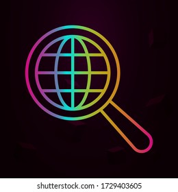 magnifier, global nolan icon Simple thin line, outline vector of Business icons for ui and ux, website or mobile application