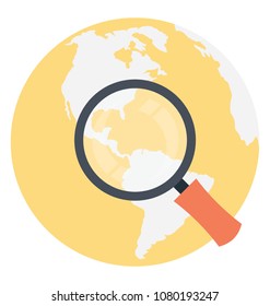 
Magnifier with globe is the concept of global search 
