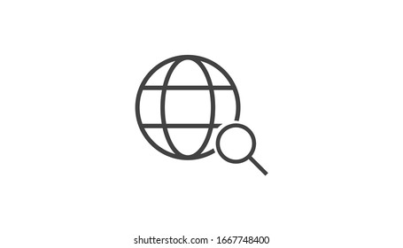 magnificador Globe - icono del sitio web. 