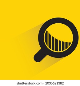 magnifier with graph icon on yellow background