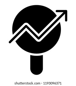 A magnifier with growth arrow depicting seo service icon 