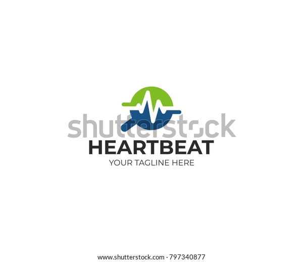 Magnifier Heartbeat Logo Template Pulse Trace Stock Vector (Royalty ...