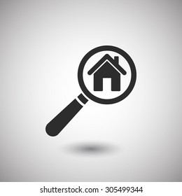 magnifier house icon