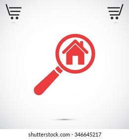 magnifier house icon