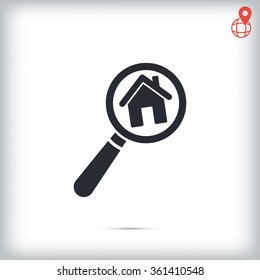 magnifier house icon