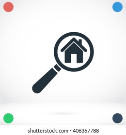 magnifier house icon