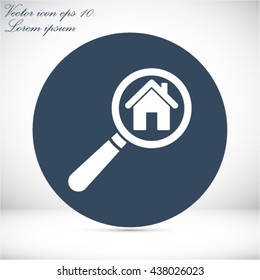 magnifier house icon