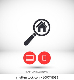 Magnifier house  icon