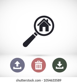 Magnifier house  vector icon