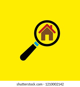 Magnifier house  vector icon