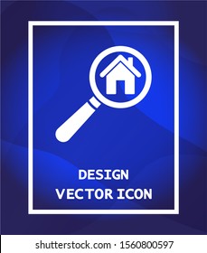 Magnifier house  vector icon , lorem ipsum Flat design