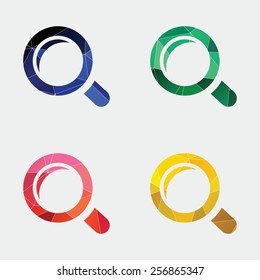 magnifier icon Abstract Triangle Geometrical background 