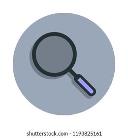 magnifier icon in badge style. One of web collection icon can be used for UI, UX