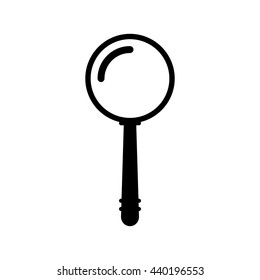 Magnifier icon. Black simple icon isolated on white background. Magnifying glass silhouette. Web site page and mobile app design vector element.