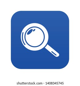 Magnifier icon blue vector isolated on white background
