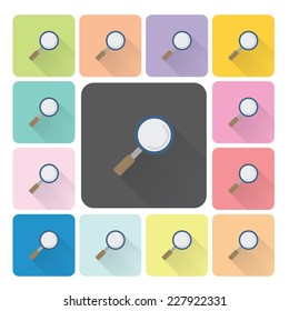 Magnifier Icon color set vector illustration.