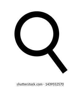 Magnifier icon, design element for search bar. Magnifier icon isolated on white background.