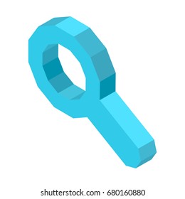 Magnifier icon for designation of search button isolated illustration