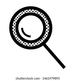 Magnifier Icon with Dots Style.