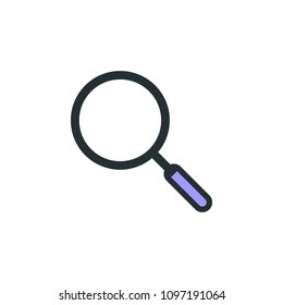 magnifier icon. Element of web icon with one color for mobile concept and web apps. Isolated magnifier icon can be used for web and mobile on white background