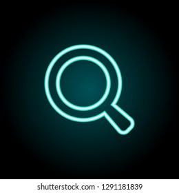 magnifier icon. Elements of Science in neon style icons. Simple icon for websites, web design, mobile app, info graphics