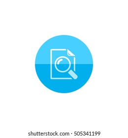 Magnifier icon in flat color circle style. explore  document files