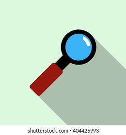 Magnifier icon, flat style 