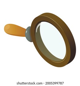 Icon Magnifier isometrischer Vektorgrafik. Wunderglas, Loupe. Suchsymbol
