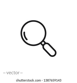 magnifier icon, line sign on white background - editable stroke vector illustration eps10