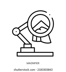 magnifier icon. Linear style sign isolated on white background. Vector illustration