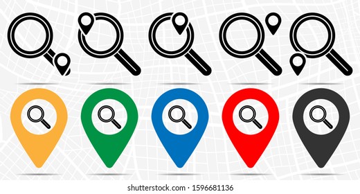 Magnifier icon in location set. Simple glyph, flat illustration element of education theme icons