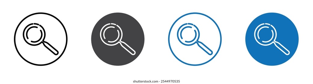 Ícone da lupa Sinal de logotipo no contorno da linha fina