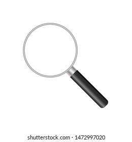 Magnifier Icon. Logo template. Realistic style. Vector illustration.