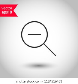 Magnifier icon. Magnifying glass vector icon. Zoom in zoom out sign. Search icon. Find symbol. Loupe vector icon. EPS 10 vector sign. Studio background. 