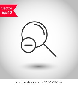 Magnifier icon. Magnifying glass vector icon. Zoom in zoom out sign. Search icon. Find symbol. Loupe vector icon. EPS 10 vector sign. Studio background. 