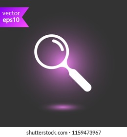 Magnifier icon. Magnifying glass vector icon. Zoom in zoom out sign. Search icon. Find symbol. Loupe vector icon. EPS 10 flat symbol