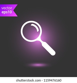 Magnifier icon. Magnifying glass vector icon. Zoom in zoom out sign. Search icon. Find symbol. Loupe vector icon. 
 EPS 10 flat symbol