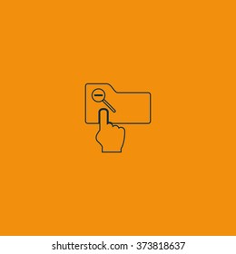 Magnifier icon with minus sign. Folder zoom out.