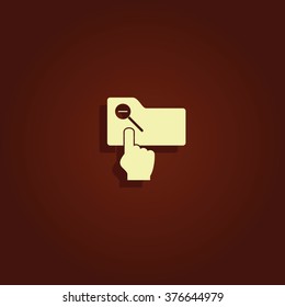 Magnifier icon with minus sign. Folder zoom out.
